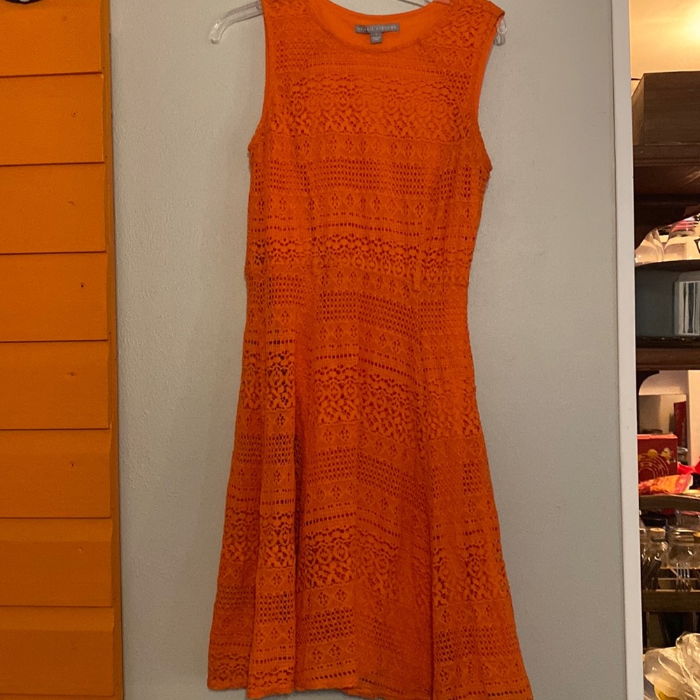 Gorgeous orange lace overlay dress